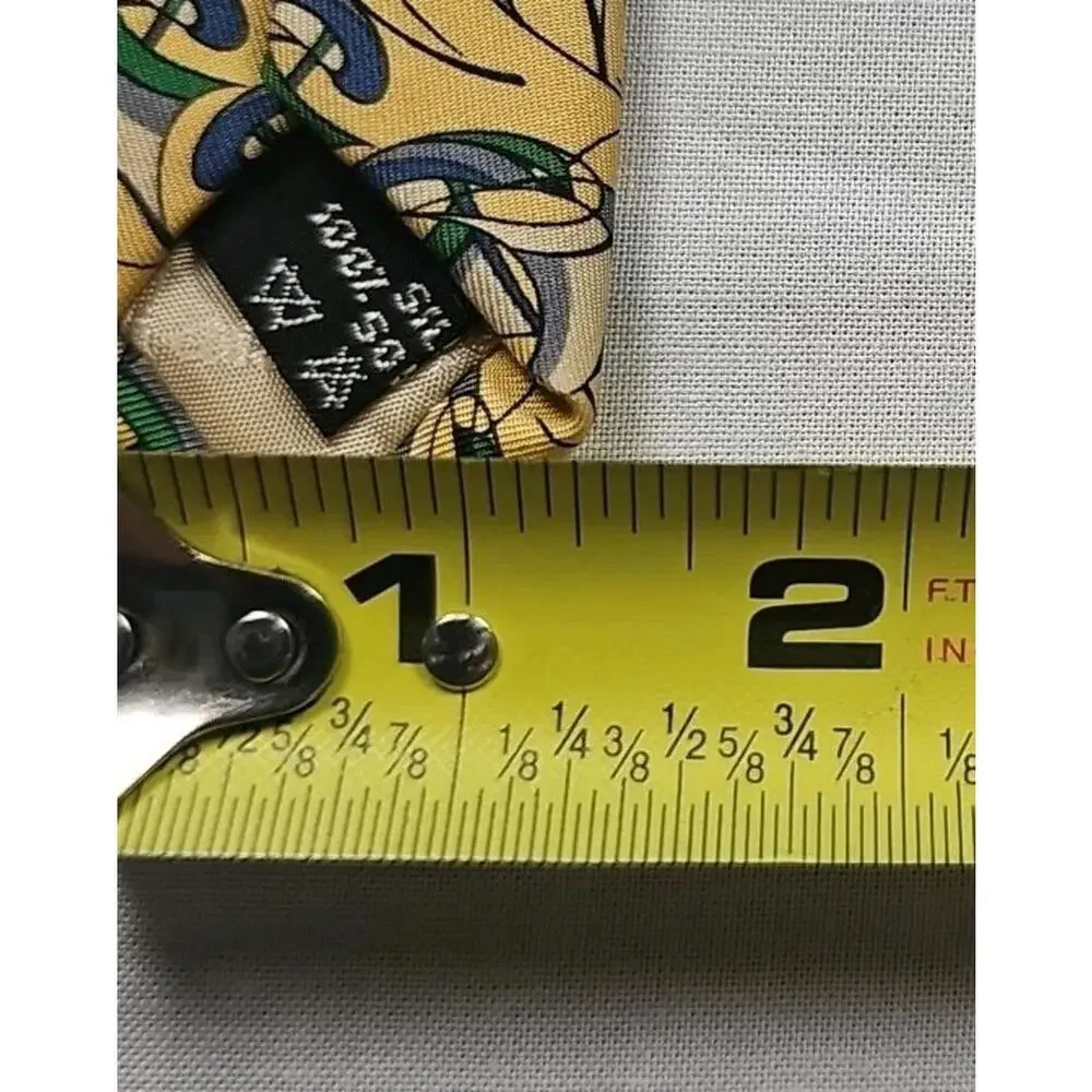 SALVATORE‎ FERRAGAMO Yellow Geometric Silk Tie Italy